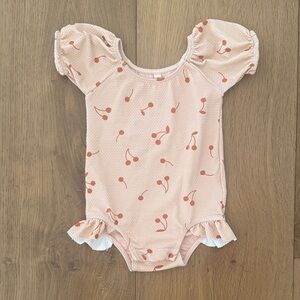 Quincy Mae Pink Cherry Print One-Piece Swimsuit Cherries Catalina 3-6 month